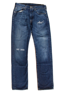 denim with print and embroidery W32L34