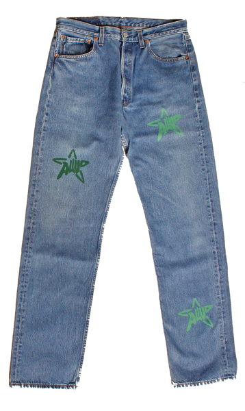 denim with star print W34L34