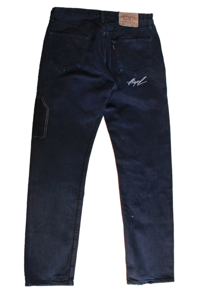 carpenter denim with embroidery and print W36L34