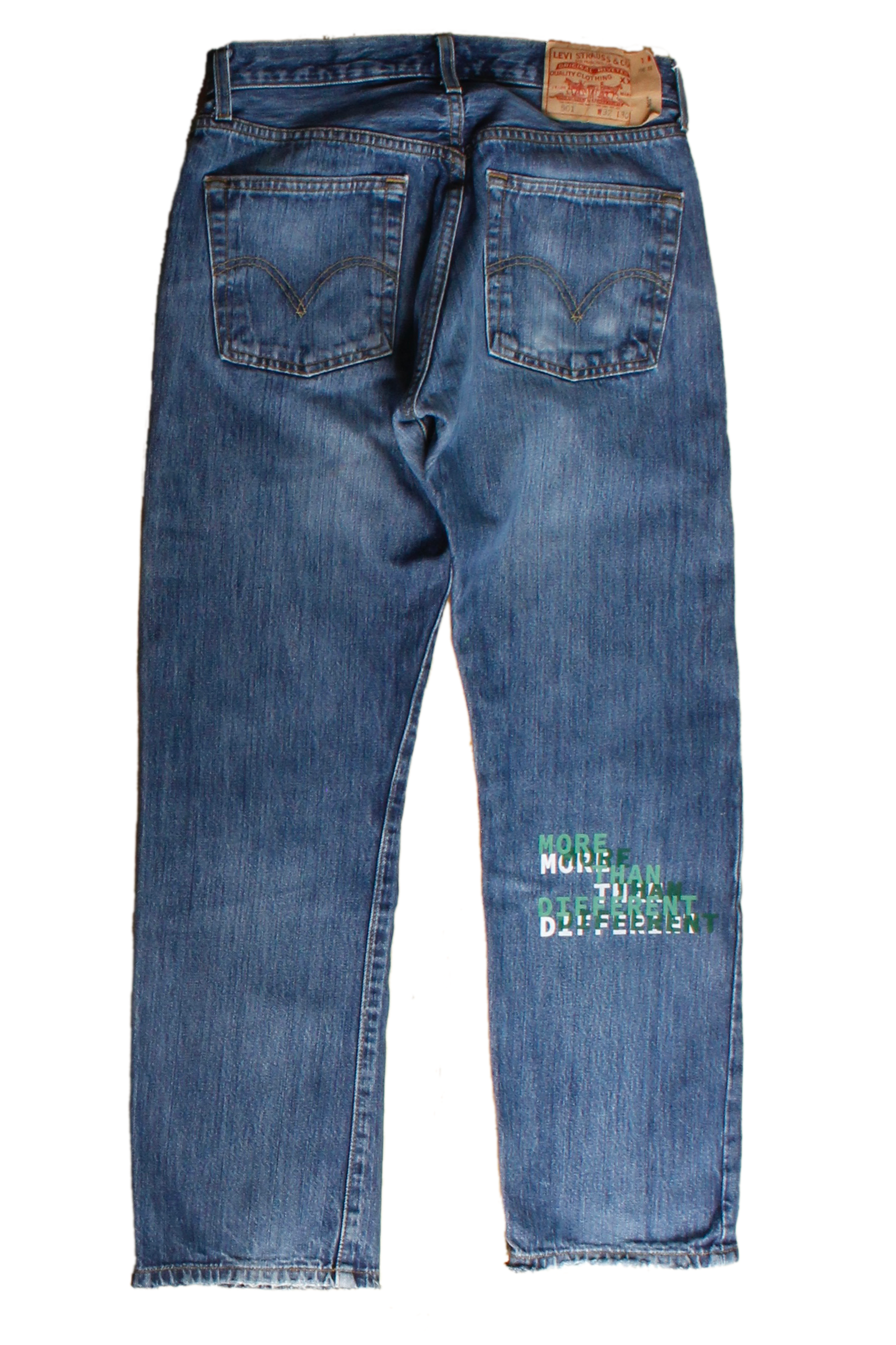 denim with print and embroidery W32 L30