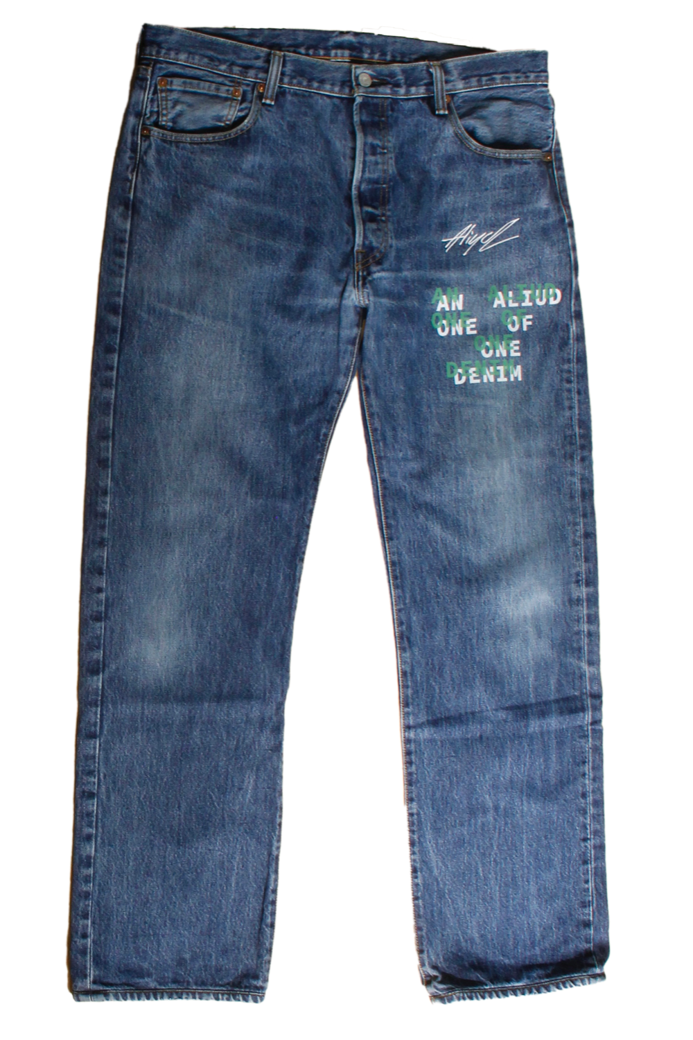 denim  with print and embroidery W36L34