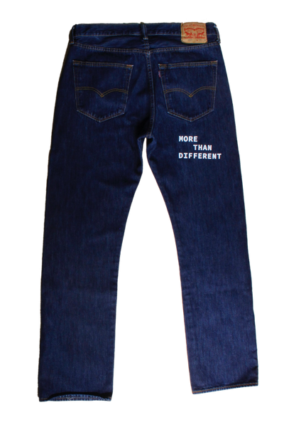 carpenter denim with print and embroidery W36L34