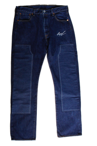 carpenter denim with print and embroidery W36L34